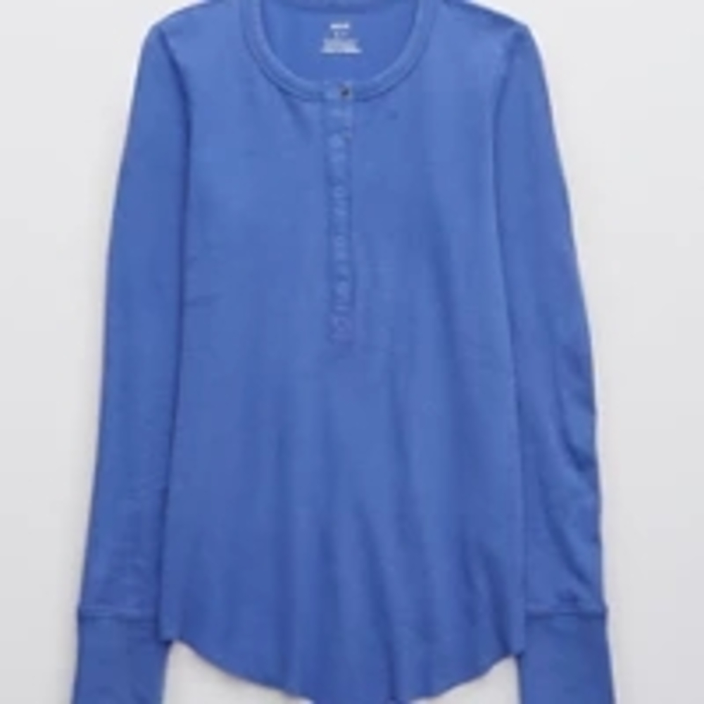Aerie Feeling Good Knit Henley Sz L